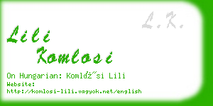 lili komlosi business card